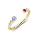 4 - Makena Tanzanite and Ruby Open Wedding Band 