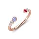 4 - Makena Tanzanite and Ruby Open Wedding Band 