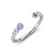 4 - Makena Tanzanite and Smoky Quartz Open Wedding Band 