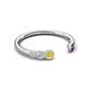 5 - Makena Yellow Diamond and Amethyst Open Wedding Band 