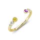4 - Makena Yellow Diamond and Amethyst Open Wedding Band 