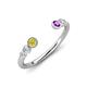 4 - Makena Yellow Diamond and Amethyst Open Wedding Band 