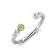 4 - Makena Yellow Diamond and Aquamarine Open Wedding Band 