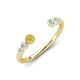4 - Makena Yellow Diamond and Aquamarine Open Wedding Band 