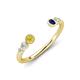 4 - Makena Yellow Diamond and Blue Sapphire Open Wedding Band 