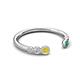 5 - Makena Yellow Diamond and Emerald Open Wedding Band 