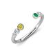 4 - Makena Yellow Diamond and Emerald Open Wedding Band 