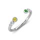 4 - Makena Yellow Diamond and Green Garnet Open Wedding Band 