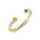 4 - Makena Yellow Diamond and Green Garnet Open Wedding Band 