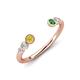4 - Makena Yellow Diamond and Green Garnet Open Wedding Band 
