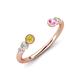 4 - Makena Yellow Diamond and Pink Sapphire Open Wedding Band 