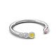 5 - Makena Yellow Diamond and Pink Sapphire Open Wedding Band 