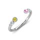 4 - Makena Yellow Diamond and Pink Sapphire Open Wedding Band 