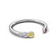 5 - Makena Yellow Diamond and Pink Tourmaline Open Wedding Band 