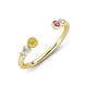 4 - Makena Yellow Diamond and Pink Tourmaline Open Wedding Band 