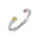 4 - Makena Yellow Diamond and Pink Tourmaline Open Wedding Band 
