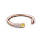 5 - Makena Yellow Diamond and Pink Tourmaline Open Wedding Band 