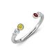 4 - Makena Yellow Diamond and Red Garnet Open Wedding Band 