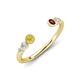 4 - Makena Yellow Diamond and Red Garnet Open Wedding Band 
