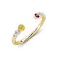 4 - Makena Yellow Diamond and Rhodolite Garnet Open Wedding Band 