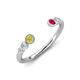 4 - Makena Yellow Diamond and Ruby Open Wedding Band 