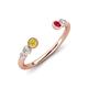 4 - Makena Yellow Diamond and Ruby Open Wedding Band 