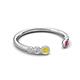 5 - Makena Yellow Diamond and Ruby Open Wedding Band 