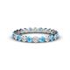 1 - Valerie 3.00 mm Blue Topaz and Diamond Eternity Band 