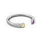5 - Makena Yellow Sapphire and Amethyst Open Wedding Band 