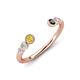 4 - Makena Yellow Sapphire and Black Diamond Open Wedding Band 