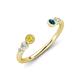 4 - Makena Yellow Sapphire and Blue Diamond Open Wedding Band 