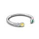 5 - Makena Yellow Sapphire and Emerald Open Wedding Band 