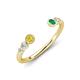 4 - Makena Yellow Sapphire and Emerald Open Wedding Band 