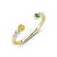 4 - Makena Yellow Sapphire and Green Garnet Open Wedding Band 