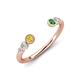 4 - Makena Yellow Sapphire and Green Garnet Open Wedding Band 