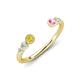 4 - Makena Yellow Sapphire and Pink Sapphire Open Wedding Band 