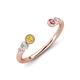 4 - Makena Yellow Sapphire and Pink Tourmaline Open Wedding Band 