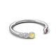 5 - Makena Yellow Sapphire and Pink Tourmaline Open Wedding Band 