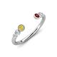 4 - Makena Yellow Sapphire and Red Garnet Open Wedding Band 