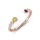 4 - Makena Yellow Sapphire and Red Garnet Open Wedding Band 