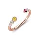 4 - Makena Yellow Sapphire and Rhodolite Garnet Open Wedding Band 