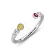 4 - Makena Yellow Sapphire and Rhodolite Garnet Open Wedding Band 