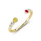 4 - Makena Yellow Sapphire and Ruby Open Wedding Band 