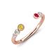 4 - Makena Yellow Sapphire and Ruby Open Wedding Band 