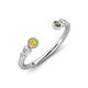 4 - Makena Yellow Sapphire and Smoky Quartz Open Wedding Band 