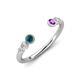 4 - Makena Blue Diamond and Amethyst Open Wedding Band 