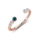 4 - Makena Blue Diamond and Aquamarine Open Wedding Band 