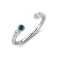 4 - Makena Blue Diamond and Aquamarine Open Wedding Band 