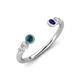 4 - Makena Blue Diamond and Blue Sapphire Open Wedding Band 