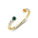 4 - Makena Blue Diamond and Citrine Open Wedding Band 